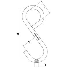  Hochfeste S-Haken, geschlossene Form, lange Ausführung S-Haken(hochfest), geschlossen, 10x115 mm, 150 kg 12401317