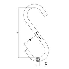  Hochfeste S-Haken, offene Form, lange Ausführung S-Haken(hochfest), offen, 8x115 mm, 100 kg 12401303