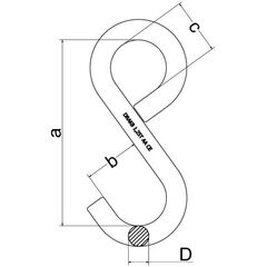  Hochfeste S-Haken, geschlossene Form, Standardausführung S-Haken(hochfest), geschlossen, 40x360 mm, 4000 kg 12401338