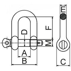  Schäkel, gerade Form, mit Splint CARTEC® Schäkel, gerade, Mutter/Splint, GK6, Edelstahl, 3200 kg 12402994
