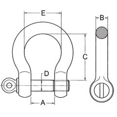  Hochfeste Schäkel, geschweifte Form, mit Augbolzen McBULL® Schäkel, hochfest, geschweift, Augbolzen, 1", 8,5 t 12403478