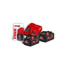  Akkus und Ladegeräte Kits Milwaukee 2 Akkus + Ladegerät M18 HNRG-552, im Karton 12428149