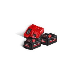  Akku und Ladegerät Kits Milwaukee 2 Akkus + Ladegerät M18 HNRG-552, im Karton 12428149