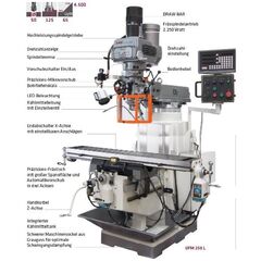  UFM 230 L \ 250 L ELMAG Universal-Fräsmaschine UFM 230 L inkl. 3-Achs-Positionsanzeige SINO' 12417436