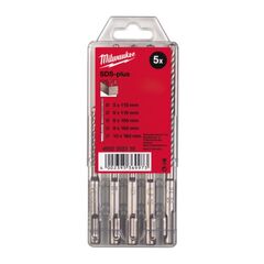  Beton und Stein SDS-Plus Milwaukee Hammerbohrer SDS-plus Set 5-tlg., 5/6 x 110 mm, 6/8/10 x 160 mm, Kunststoffbox 12440601