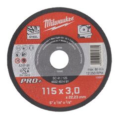  Schleifmittel/Polierzubehör Milwaukee Metalltrennscheibe 115 x 3 mm PRO+ 12440290