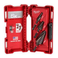  Metall Stufenbohrer Milwaukee Stufenbohrerset schlagfest SHOCKWAVE 3-tlg. 12441358