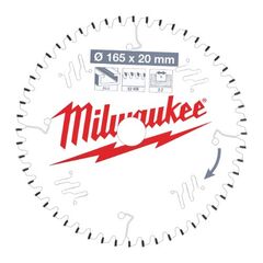  Kreissägeblätter Holz Milwaukee Kreissägeblätter für Handkreissägen 165/20 Z52 Flachtrapezzahn 12442347