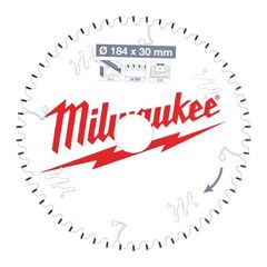  Kreissägeblätter Holz Milwaukee Kreissägeblätter für Handkreissägen 184/30 Z54 Flachtrapezzahn 12442353