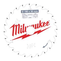  Kreissägeblätter Holz Milwaukee Kreissägeblätter für Handkreissägen 190/30 Z24 Wechselzahn 12442354