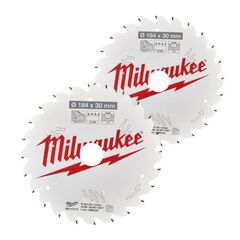  Kreissägeblätter Holz Milwaukee Sägeblatt Twin Pack 190 x 24Z/48Z-2-tlg. 12442365