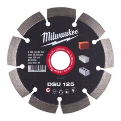  Professional Blades Milwaukee Diamanttrennscheibe DSU 125 mm optimiert für Mauernutfräsen 12442566