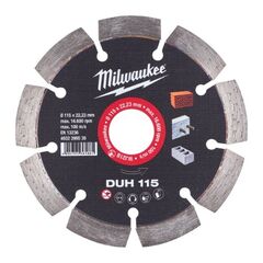  Professional Blades Milwaukee Diamanttrennscheibe DUH 115 mm für harte Materialien 12442558