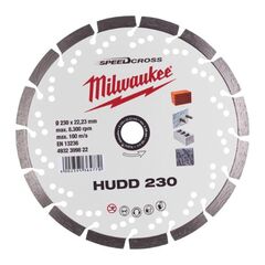  Premium SpeedCross Sägeblätter Milwaukee Speedcross Diamanttrennscheibe HUDD 230 mm für harte Materialien 12442536