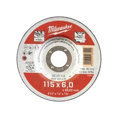 Metallschleifen Milwaukee Schruppscheibe 115 mm SG27 6 mm gekröpft Contractor 12442648