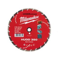  Premium SpeedCross Sägeblätter Milwaukee Speedcross Diamanttrennscheibes HUDD 350 mm für harte Materialien 12442535