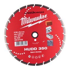 Premium SpeedCross Sägeblätter Milwaukee Speedcross Diamanttrennscheibes HUDD 350 mm für harte Materialien 12442535
