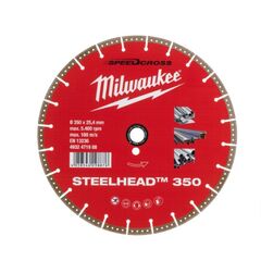  Professional Blades Milwaukee Speedcross Diamanttrennscheibe STEELHEAD 350 mm für Stahl, Edelstahl und Beton 12442570