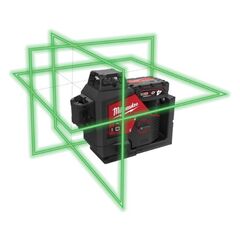  Akkugeräte Laser Milwaukee Kreuzlinienlaser 3 x 360° M123PL-0C, Transportkoffer 12442844