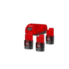  Akkus und Ladegeräte Kits Milwaukee 3 Akkus + Ladegerät M12 NRG-303, im Karton 12443204