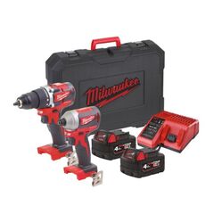  M18 Milwaukee Powerpack M18 CBLPP2B-402C: Akku-Borschrauber, Akku-Schlagschrauber, 2x Akku 4 Ah, Ladegerät, Transportkoffer 12443213