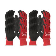  Persönliche Schutzausrüstung Arbeitshandschuhe Milwaukee Kälteschutzhandschuh FLEX Cut Winter Klasse 1/A, Gr. 8 rot-schwarz, 12 Paar 12443574