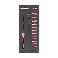  Schaumstoffeinsätze Milwaukee 1/4" Ratschen+Nüsse Einlage 28-tlg. 12443412