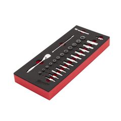  Schaumstoffeinsätze Milwaukee 1/4" Ratschen+Nüsse Einlage 28-tlg. 12443412
