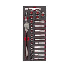  Schaumstoffeinsätze Milwaukee 1/2" Ratschen+Nüsse Einlage 28-tlg. 12443414