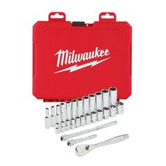  Ratschen- und Steckschlüssel-Sets Milwaukee 1/4" Ratschen- und Steckschlüsseleinsatz Set 28-tlg. metr. 12444098