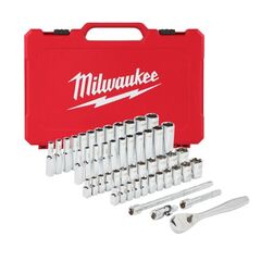  Ratschen- und Steckschlüssel-Sets Milwaukee 1/4" Ratschen- und Steckschlüsseleinsatz Set 50-tlg. 12444099