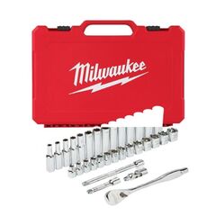  Ratschen- und Steckschlüssel-Sets Milwaukee 3/8" Ratschen- und Steckschlüsseleinsatz Set 32-tlg. metr. 12444100