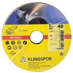  Klingspor Fiberscheiben CS 561 Sternloch CS 561 Fiberscheiben 115 x 22 mm Korn 80 Sternloch SB-verpackt in Folie 12458193