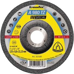  Klingspor A 980 TZ Trennscheibe A 980 TZ Trennscheiben 125 x 0,8 x 22,23 mm gekröpft 12461016