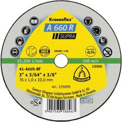  Klingspor A 660 R SUPRA Kleintrennscheibe A 660 R Kleintrennscheiben 100 x 1 x 6 mm gerade 12460996