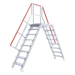  Stationäre Treppen, Überstiege und Podesttreppen Hymer Ortsfester Überstieg, Treppenneigung 60°, Stufenbreite 1000 mm, 6 Stufen, Standhöhe 1,75 m 12379167
