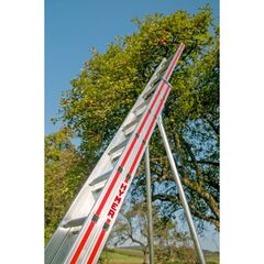  Leitern für spezielle Anwendungen Hymer Obstbaumleiter, zweiteilig, 2x10 Sprossen, Länge eingef. 3,04 m / ausgef. 5,28 m 12378329