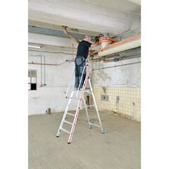  Stufen- und Plattformleitern Hymer Plattformleiter mit Kipprollen und langem Handlauf, 7 Stufen, Standhöhe 1,65 m 12378622