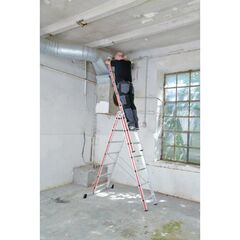  Multifunktionsleitern Hymer Mehrzweckleiter, dreiteilig, 3x14 Sprossen, Länge eingef. 4,11 m / ausgef. 9,72 m 12378464