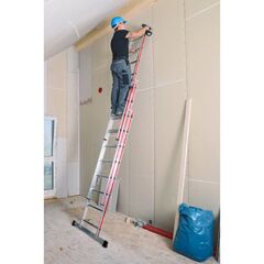  Multifunktionsleitern Hymer Mehrzweckleiter, dreiteilig, 3x14 Sprossen, Länge eingef. 4,11 m / ausgef. 9,72 m 12378464