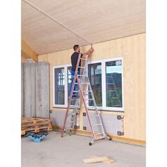  Sprossenleitern Hymer Mehrzweckleiter, dreiteilig, 3x7 Sprossen, Länge eingef. 2,15 m / ausgef. 4,95 m 12378418