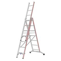  Sprossenleitern Hymer Mehrzweckleiter, dreiteilig, 3x7 Sprossen, Länge eingef. 2,15 m / ausgef. 4,95 m 12378418
