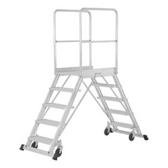  Stationäre Treppen, Überstiege und Podesttreppen Hymer Podesttreppe fahrbar, beidseitig begehbar, 2x3 Stufen, Standhöhe 0,73 m 12379389