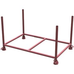  Stapelpalette Stapelpalette 
Außenmaße: 1,52 m x 0,96 m x 0,88 m
Füllmaße: 1,43 m x 0,87 m x 0,70 m
Standrohre und Querholme aus 
Ø 48,3 mm Rundrohr gefertigt
mit 12464174