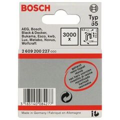  Schmalrückenklammern, harzbeschichtet, Typ 55 Bosch Schmalrückenklammer Typ 55 geharzt, für Druckluftnagler/Drucklufthefter 12375086