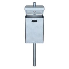  Müllcontainer Abfallbehälter mit Dach feuerverzinkt mit Standpfosten Ø60x1300mm 12467182