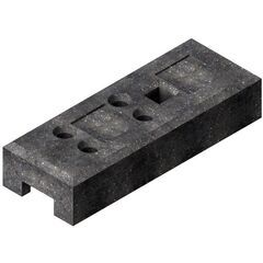  Mobilzaunfüße Bauzaunfuß aus Kunststoffrecycling Länge: 690 mm Höhe: 140 mm Breite: 255 mm 5 Einstecklöcher; 4x rund 42mm, 1 x 60x60mm 12450340