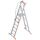  Leitern Layher Plattformleiter TOPIC 7 Sprossen; Aluminiumleiter mit Plattform,Handläufen und breiten Stufen; einseitig begehbar; klappbar Länge 2.80 m 12405452