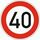  Vorschriftzeichen ADCO Verkehrszeichen 274-40 Zulässige Höchstgeschwindigkeit 40 km/h, Ø 600 mm, Alu 2 mm, RA2 12355926