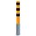  Absperrpfosten Stahlrohrpoller Ø152 x 3,2 mm, herausnehmbar ohne Verschluss, gelb/schwarz, mit Stahlkappe, inkl. Bodenhülse, Gesamtlänge 1500 mm 12467236